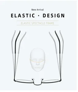 Elastischer Brillenrahmen aus Metall für Damen und Herren, modisches Retro-Design, klare Gläser.