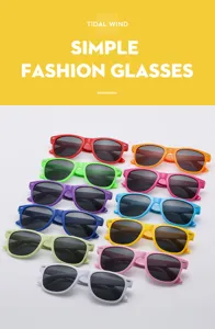 Kids colorful classic neon party sunglasses, multi-color summer beach sunglasses.