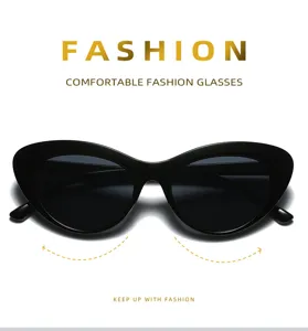 Occhiali da sole cat-eye neri classici da donna, elegante protezione UV per lo stile.