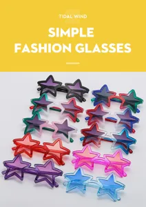 Occhiali da sole colorati a forma di stella per feste e moda, ottima tendenza estetica.