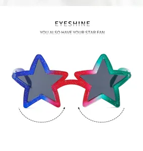 Occhiali da sole a stella con glitter sfumati, occhiali divertenti per feste da uomo e donna.