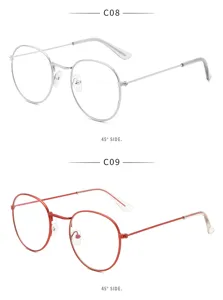 Retro Metall Klarsichtbrille runde optische Fassung Mode Brille fuer Damen und Herren