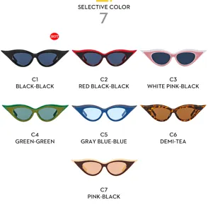 Femmes mode lunettes de soleil œil de chat vintage élégantes solaires multi couleurs