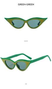 Lunettes de soleil cat eye pour femmes vintage vert retro elegantes lunettes de soleil tendance
