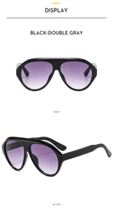Moderne gafas de sol negras de gran tamaño para hombres y mujeres, protección solar Y2K.