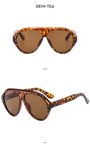 Gafas de sol estilo piloto carey grandes con lentes marrones protección UV unisex.