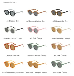 Gafas de sol redondas para niños estilo vintage lindo sol de bebé variante multicolor