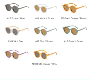 Gafas de sol redondas para niños en varios colores, gafas de sol vintage elegantes.