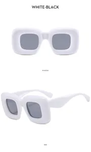 Chunky puffy square sunglasses for women men trendy bold statement eyewear fashion street style.