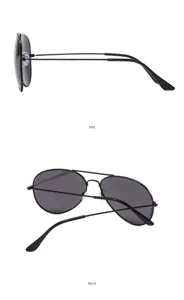 Men classic double bridge metal aviator sunglasses retro pilot UV protection eyewear.