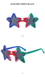 Occhiali da sole a stella glitterata colorata per feste, divertenti e alla moda.