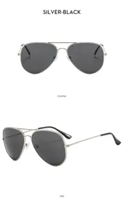 Men's double bridge aviator sunglasses classic retro metal pilot glasses for driving