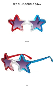 Occhiali da sole a stella colorblock per feste, eleganti occhiali unisex di tendenza.