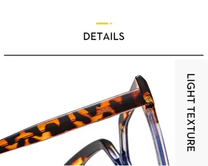 TR90 Blaulichtfilter Brillenrahmen, stilvolle Schildpatt und blauer Farbverlauf optische Brille.