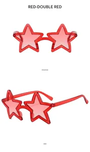 Occhiali da sole stella rossa dettaglio, festa divertente occhiali novità alla moda.