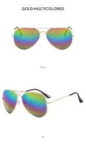 Classic men's aviator sunglasses featuring double bridge and stylish colorful lenses.