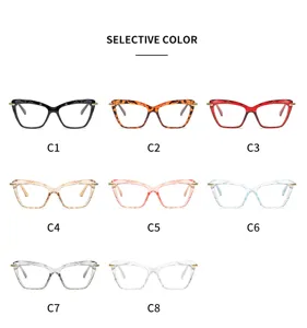 Lunettes de vue chat facettées anti-lumière bleue style européen monture de lunettes mode