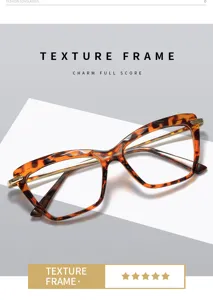 Monture de lunettes anti lumiere bleue forme oeil de chat ecaille de tortue tendance