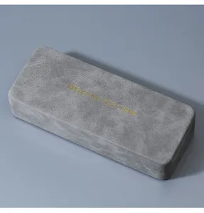Étui à lunettes gris texturé minimaliste boîte de rangement optique portable et résistante élégante
