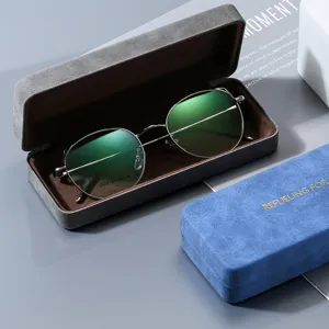 Étui À Lunettes Rigide En Métal Avec Motif Plissé Boîte De Rangement De Protection Portable Et Anti-Choc Pour Lunettes Universel