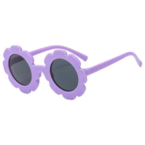 Kinder süße Sonnenblumen Sonnenbrille UV-Schutz Sonnenbrille für Jungen und Mädchen lila
