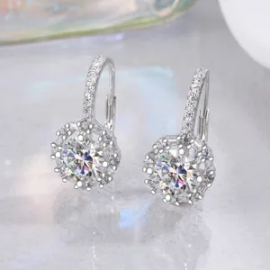 925 Sterling Silver Moissanite Stud Earrings GRA Certificate Luxury Round Cut Sparkling Jewelry For Women Anniversary Gift