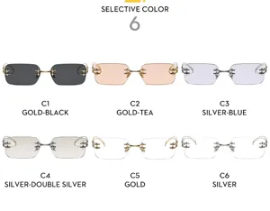 Gafas de sol Y2K sin montura con detalles de metal de estrella, gafas de sol punk geniales.