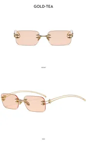 Gafas de sol Y2K sin montura con estrellas, gafas de sol punk modernas con lentes rosadas.