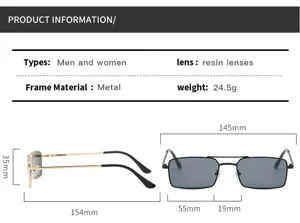 Lunettes de soleil classiques en métal à double pont rétro mode verres résine