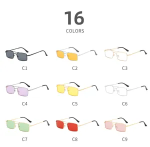 Lunettes de soleil rétro à double pont tendance, style vintage élégant pour la mode quotidienne.