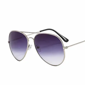 Men's Classic Double Bridge Aviator Sunglasses Retro Gradient Purple Lenses UV400 Protection