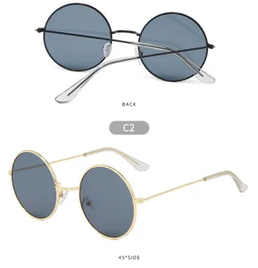 Vintage round metal sunglasses for men retro small frame sun glasses stylish eyewear accessory