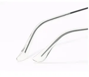 Clear silicone glasses temple tips anti-slip grips cover for comfortable eyewear wear.