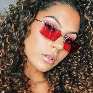 Lunettes de Soleil Carrées à Double Pont en Métal Rétro Mode Tendance UV400 pour Hommes et Femmes Vêtements d'Extérieur Quotidiens