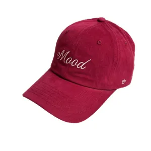 Corduroy baseball cap with Mood embroidery autumn winter casual sun hat detail product