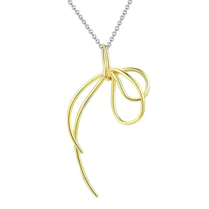 S925 Argent Collier Ligne Créative Nœud Élégant Luxe Concepteur Bijoux Détail