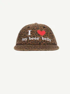 Casquette de baseball imprimé léopard vintage visière plate broderie slogan drôle femme.