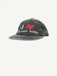 Casquette de baseball camouflage avec slogan brodé visière plate style vintage cool