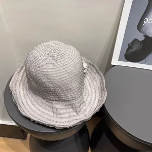 Elegant vintage lace wide brim bucket hat for women summer sun protection stylish sun hat.