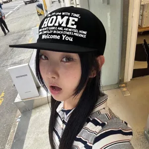 Korean Style Streetwear Letter Embroidery Flat Brim Baseball Cap Unisex Casual Sun Protection Hip Hop Snapback Hat