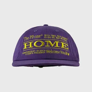 Korean style embroidered letter flat brim baseball cap, casual street fashion purple hat.