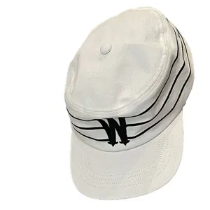 Korean corduroy riding cap autumn winter letter embroidery retro flat top street style hat.