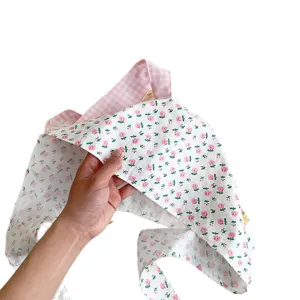 Cute floral bunny ears headscarf band hat for women spring summer sweet style cute