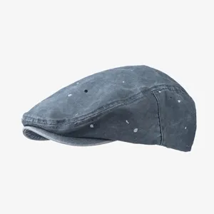 Vintage paint splatter flat cap beret duckbill hat for men and women retro style