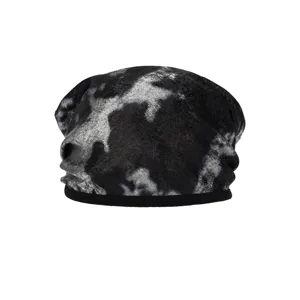 Women Y2K Style Ink Wash Tie Dye Headscarf Retro Metallic Silver Silk Bandana Versatile Hip Hop Hair Wrap Head Cover