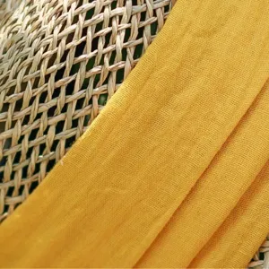 French vintage straw hat with yellow fabric detail, perfect for spring and summer beach wear.