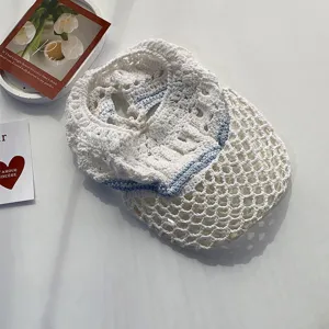 Gorra de béisbol vacua de ganchillo hecha a mano protección UV visera solar hueca sombrero