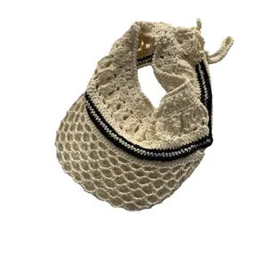Sombrero de sol de ganchillo hecho a mano protección UV visera de verano casual para la mujer
