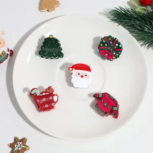 Mini Molle per Capelli in Acetato di Natale Babbo Natale Albero di Natale Corona Piccole Clip per Capelli per Donne Ragazze Accessori per Capelli Festivi