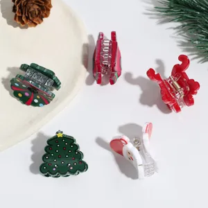 Set di mini mollette per capelli natalizie simpatiche fermagli per capelli feste donna